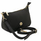 Sac à Main en Cuir Grainé Femme - Parfait TL142559 - noir - Tuscany Leather