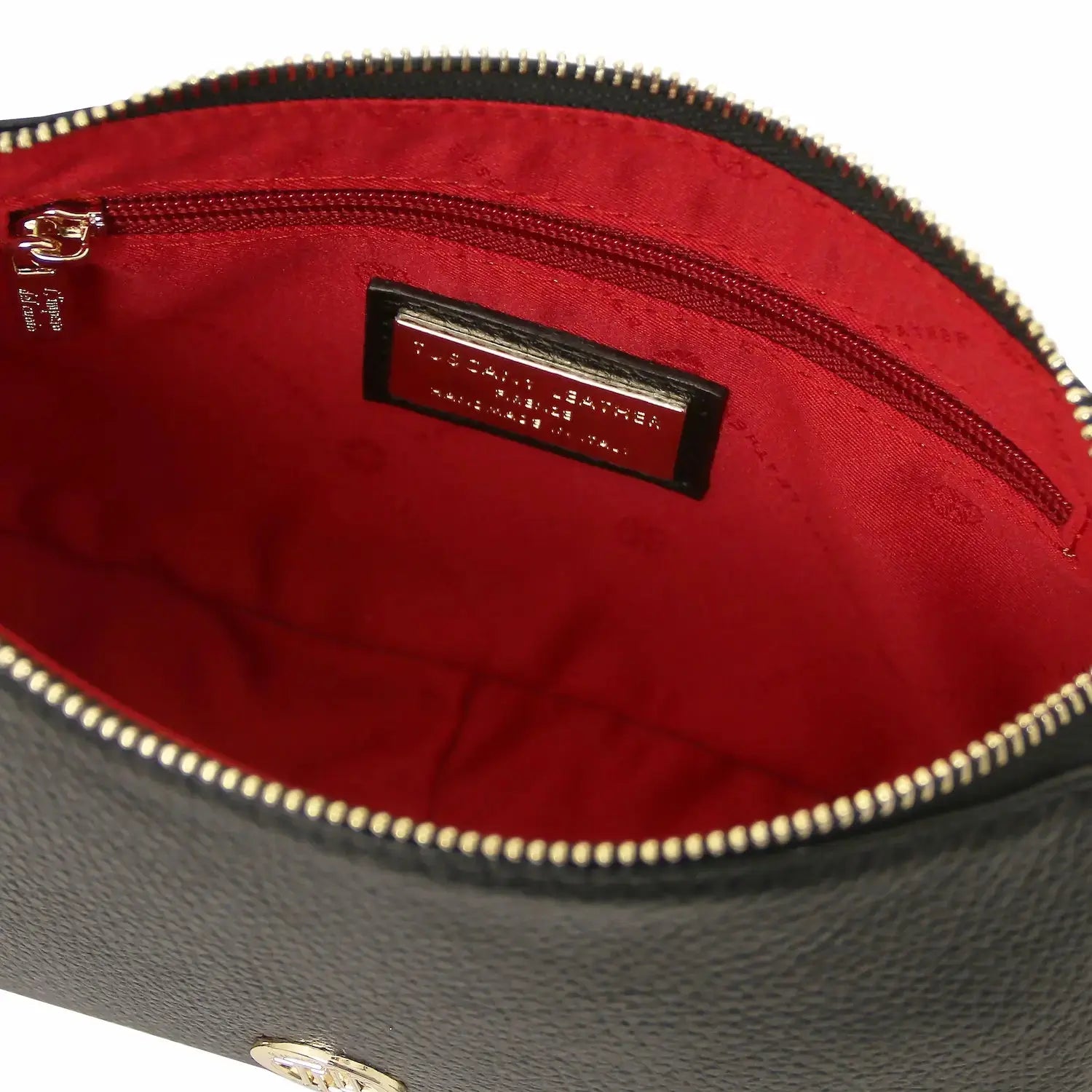 Sac à Main en Cuir Grainé Femme - Parfait TL142559 - noir - Tuscany Leather