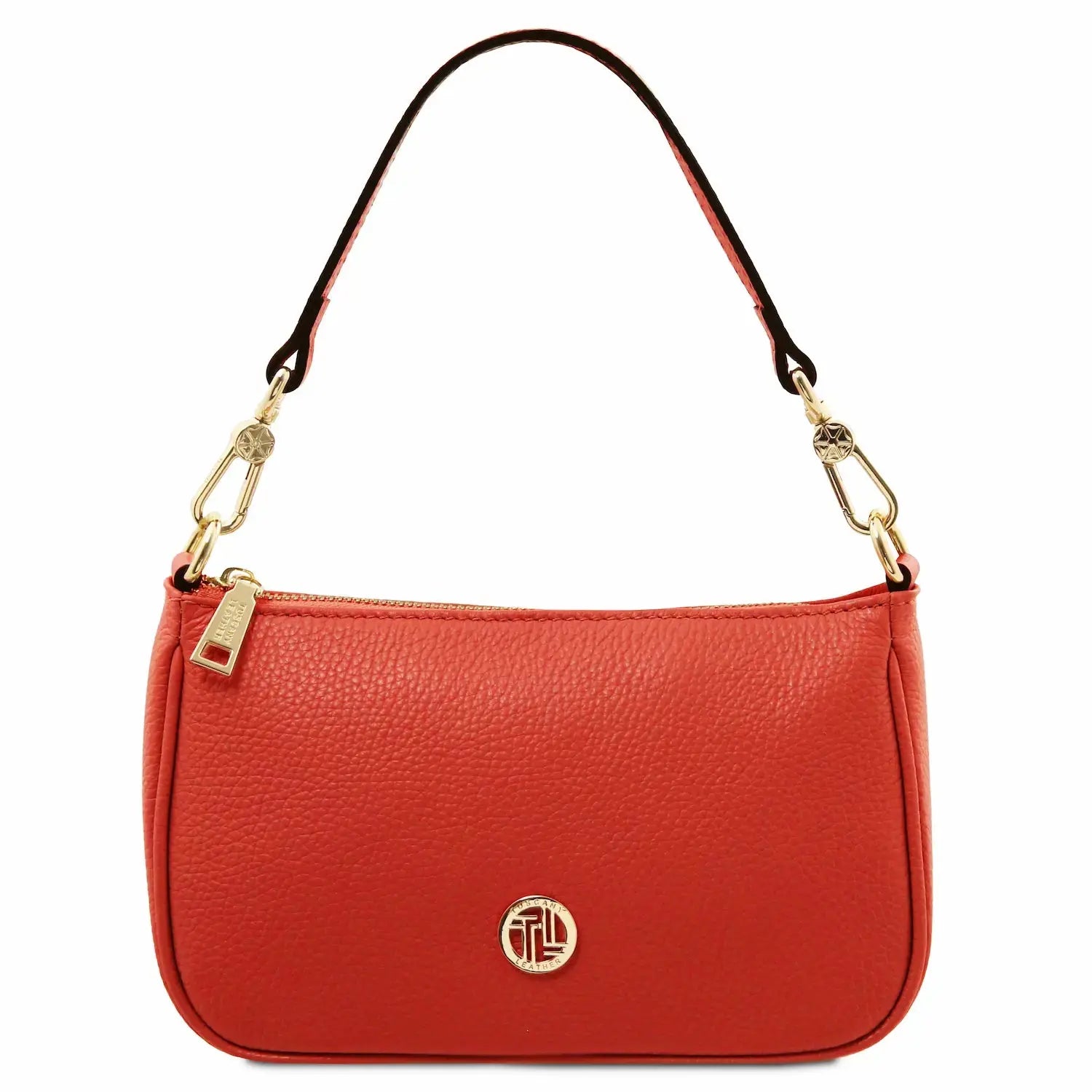 Sac à Main en Cuir Grainé Femme – Parfait Corail - TL142559 Tuscany Leather