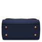 Sac à main en cuir Armonia bleu foncé -  fond du sac extérieur protections métal doré - Tuscany Leather