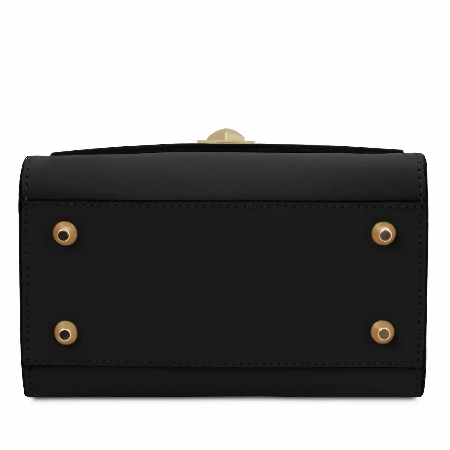 Fond protections pieds métal sac à main en cuir noir TL BAG tl142203 Tuscany Leather