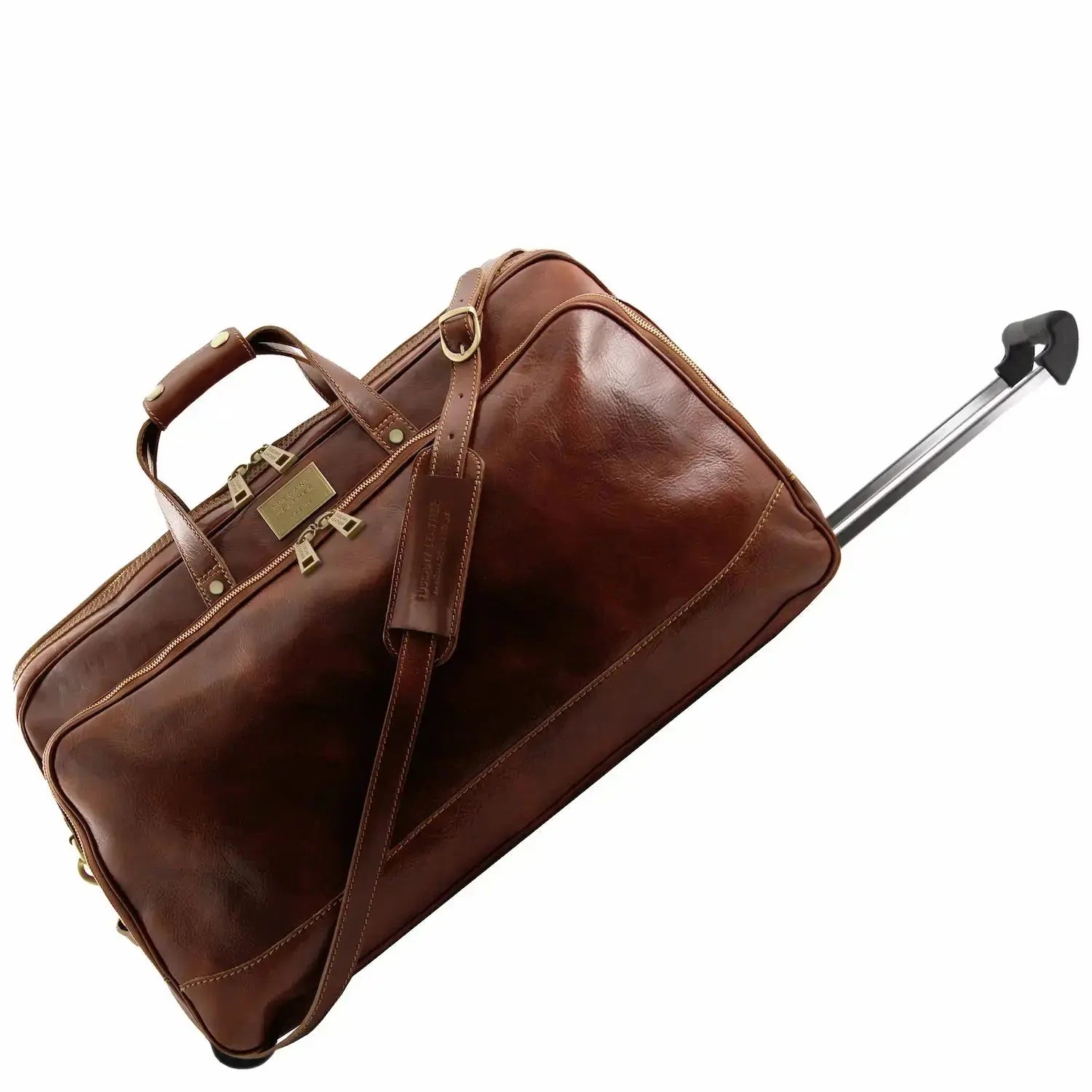 Sac à Roulettes en Cuir - Grand Modèle - Bora Bora TL3067 -marron Tuscany Leather