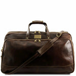 Sac à Roulettes en Cuir - Grand Modèle - Bora Bora TL3067 -marron foncé - Tuscany Leather