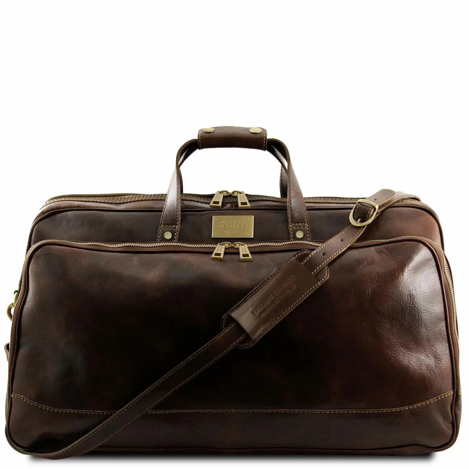 Sac à Roulettes en Cuir - Grand Modèle - Bora Bora TL3067 -marron foncé - Tuscany Leather