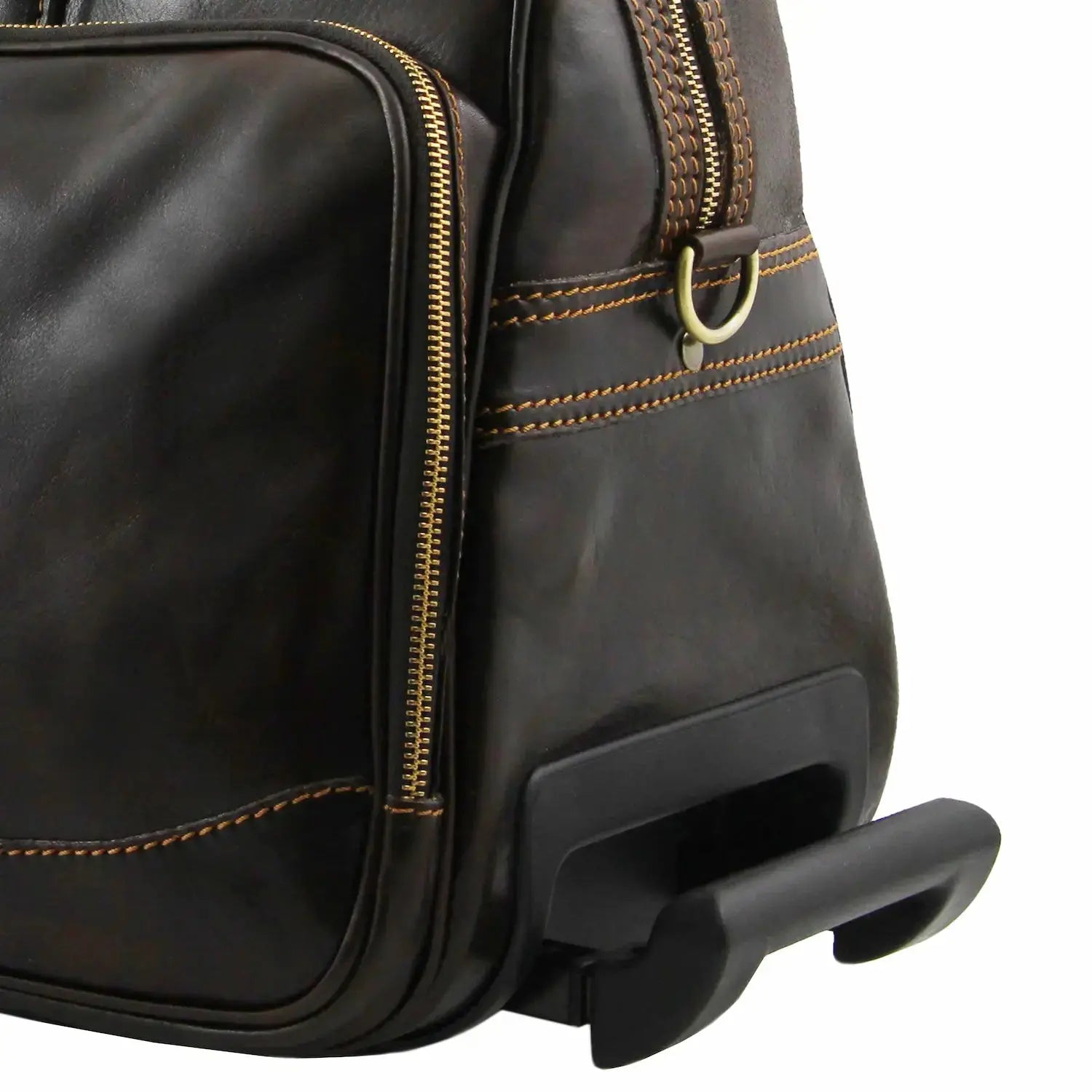 Sac à Roulettes en Cuir - Grand Modèle - Bora Bora TL3067 -marron foncé - Tuscany Leather