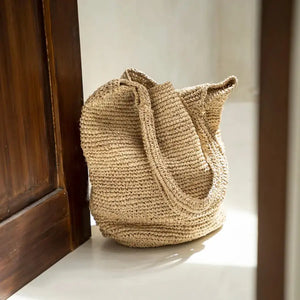 Sac cabas week-end en raphia naturel - Shopper Ti Quiero Bazar Bizar