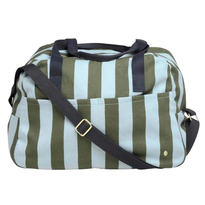 Sac de Voyage Coton Bio Rayures – Rita Matcha La Cerise sur le Gâteau