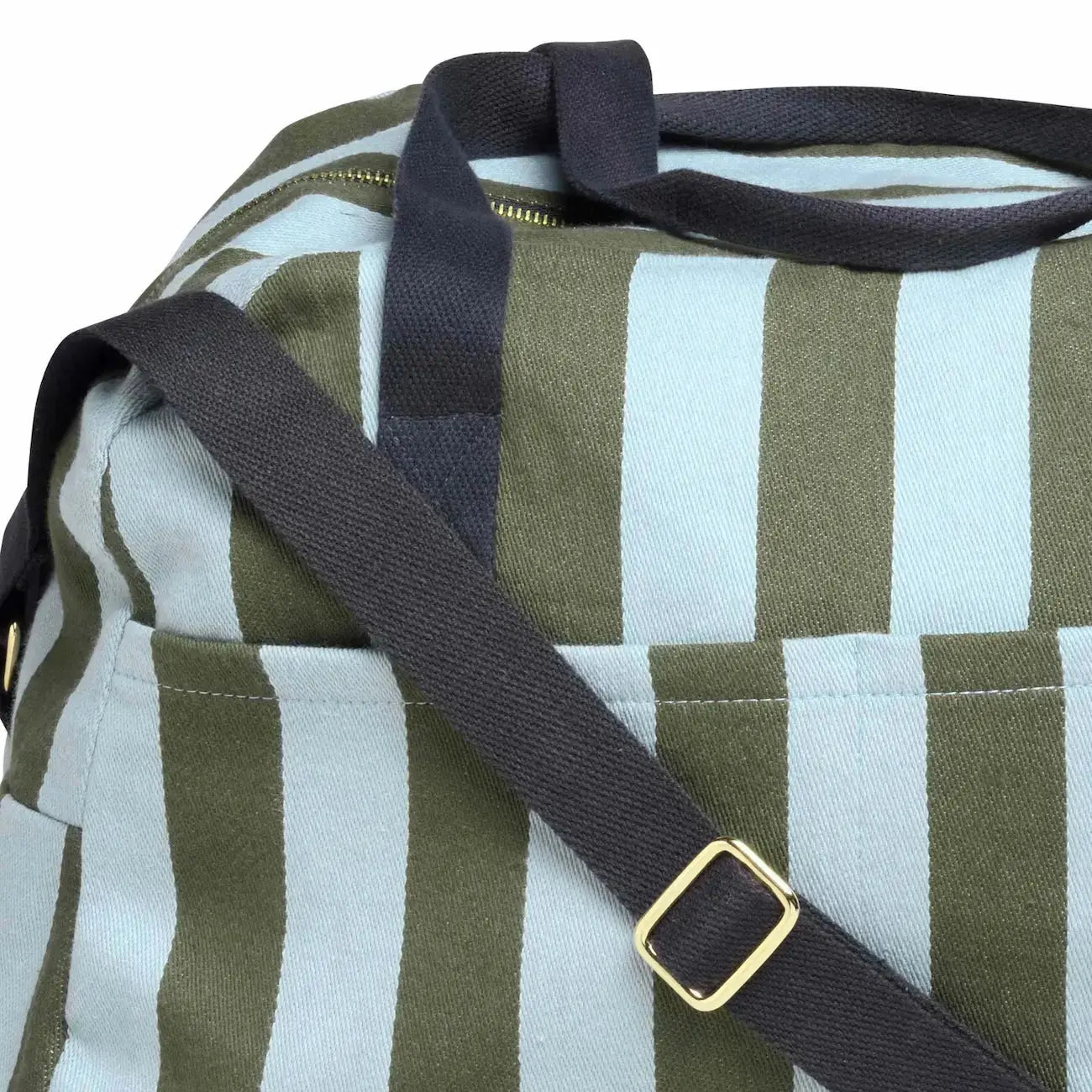 Sac de Voyage Coton Bio Rayures – Rita Matcha La Cerise sur le Gâteau