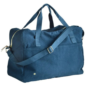 Sac de Voyage Iona - Bleu Orage - Coton bio et style durable La Cerise sur le Gâteau