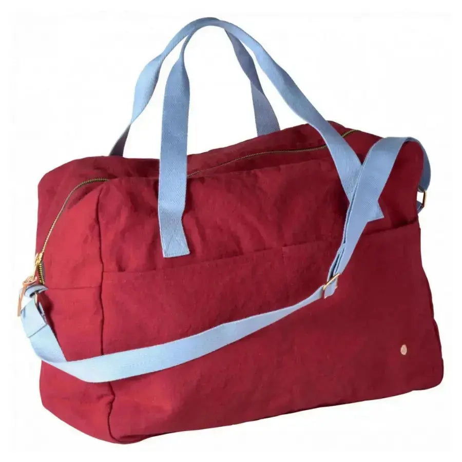 Sac de Voyage Rouge Iona Cherry - Coton Bio 30x42x20 La Cerise sur le Gâteau