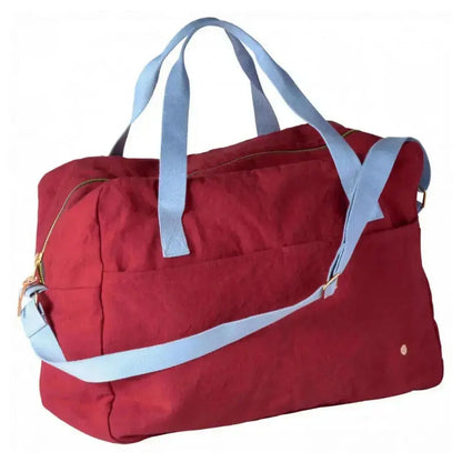 Sac de Voyage Rouge Iona Cherry - Coton Bio 30x42x20 La Cerise sur le Gâteau