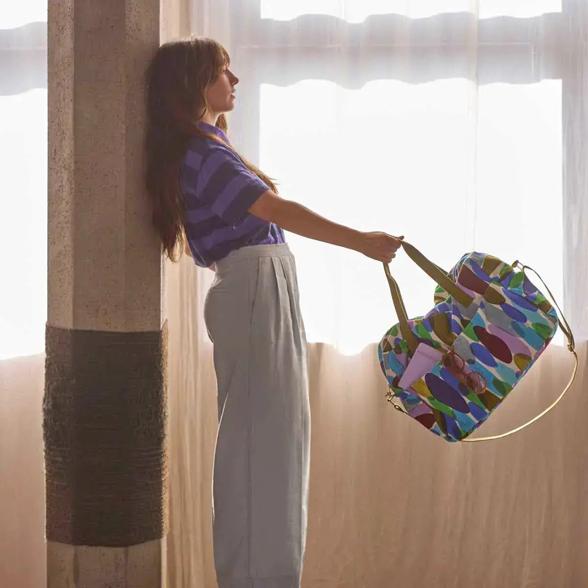 Sac de Voyage en Coton Bio - Joy Multicolore La Cerise sur le Gâteau