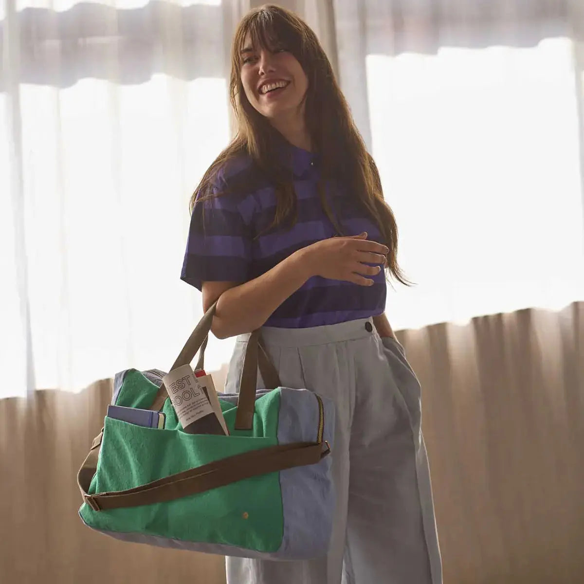 Sac de Voyage en Coton Bio - Tricolo Detox Bluetiful La Cerise sur le Gâteau