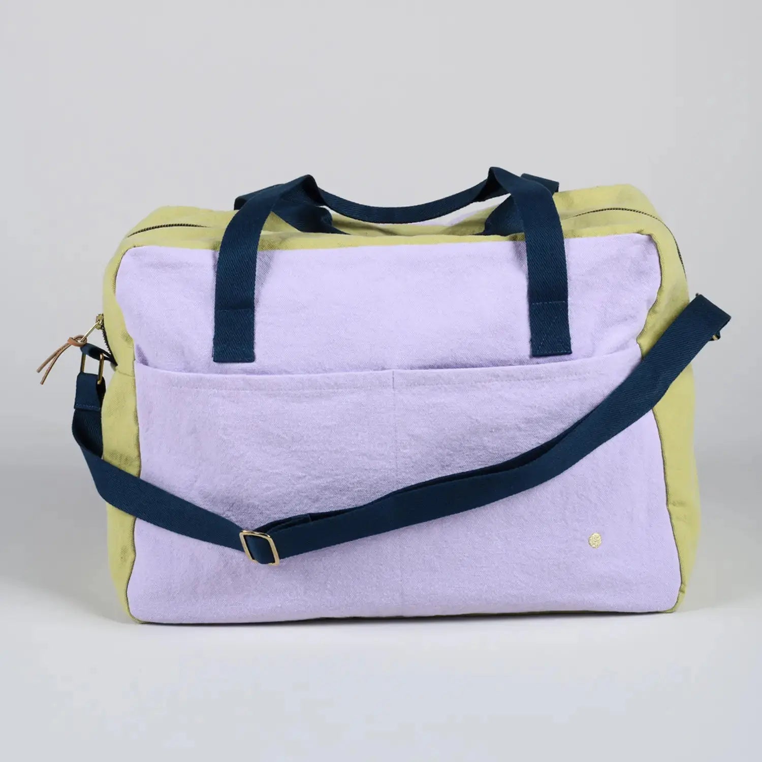 Sac de Voyage en Coton Bio - Tricolo Lilas Ananas La Cerise sur le Gâteau