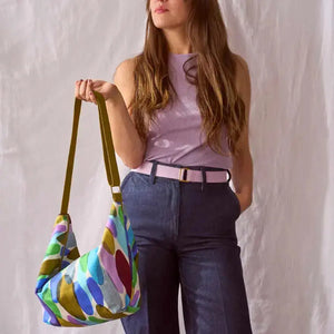 Sac demi-lune Joy Multicolore Coton Bio - 53x28x12 cm La Cerise sur le Gâteau