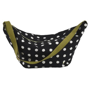 Sac demi-lune Mia Caviar Coton Bio - 53x28x12 cm La Cerise sur le Gâteau