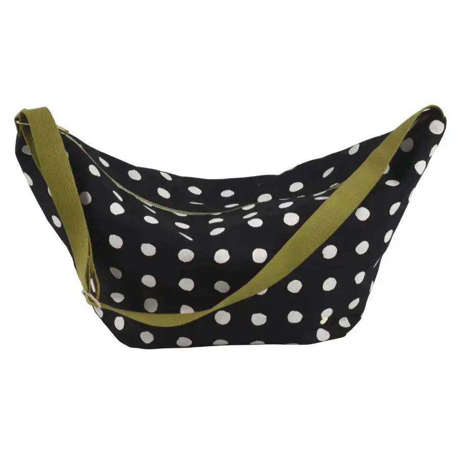 Sac demi-lune Mia Caviar Coton Bio - 53x28x12 cm La Cerise sur le Gâteau