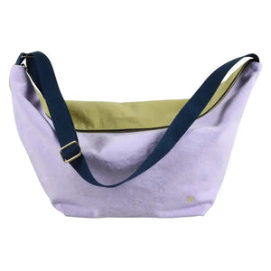 Sac demi-lune Tricolo Lilas Ananas Coton Bio - 53x28x12 cm La Cerise sur le Gâteau