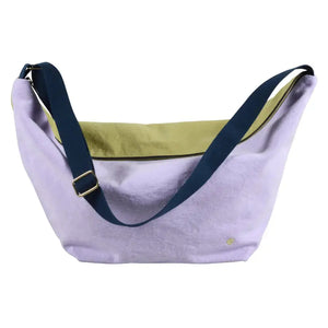 Sac demi-lune Tricolo Lilas Ananas Coton Bio - 53x28x12 cm La Cerise sur le Gâteau