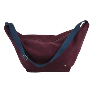 Sac demi-lune en coton bio Iona Wine - 53x28x12 cm La Cerise sur le Gâteau
