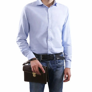 sacoche en cuir homme marron - max tl8075 Tuscany Leather