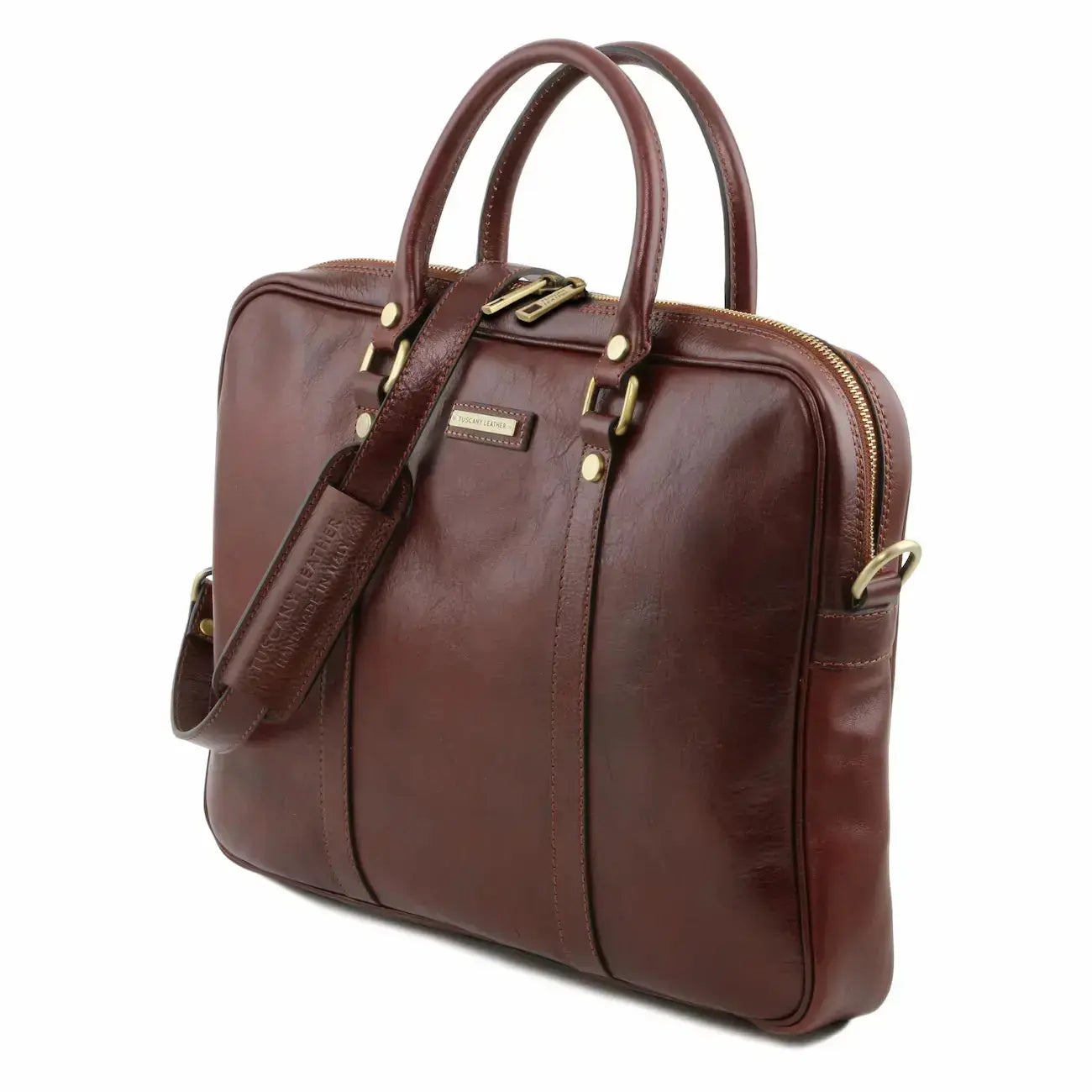 Serviette Pour Portable en Cuir - Prato TL141283 - marron - Tuscany Leather