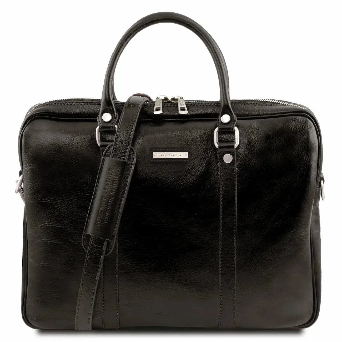 Serviette Pour Portable en Cuir - Prato TL141283 - noir - Tuscany Leather