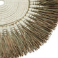 Suspension Murale Bohème raphia naturel et coton blanc - 60x60 Bazar Bizar