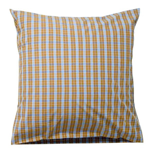 Taie d'Oreiller Carreaux Marron Caro Nuts - Percale de coton La Cerise sur le Gâteau