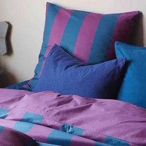 Taie d'Oreiller Rayée Coton Bio - Malo Purple Rain La Cerise sur le Gâteau
