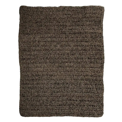Tapis en Jonc de Mer Noir & Naturel - Kilim Rectangulaire Bazar Bizar