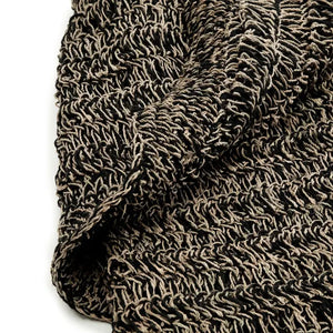Tapis en Jonc de Mer Noir & Naturel - Kilim Rectangulaire Bazar Bizar