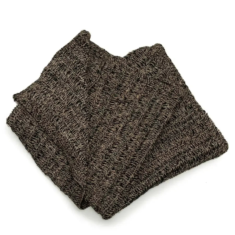Tapis en Jonc de Mer Noir & Naturel - Kilim Rectangulaire Bazar Bizar