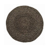 Tapis en Jonc de Mer Rond - Seagrass Noir & Naturel - Diamètre 200 cm
