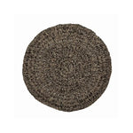 Tapis en Jonc de Mer Rond - Seagrass Noir & Naturel Bazar Bizar