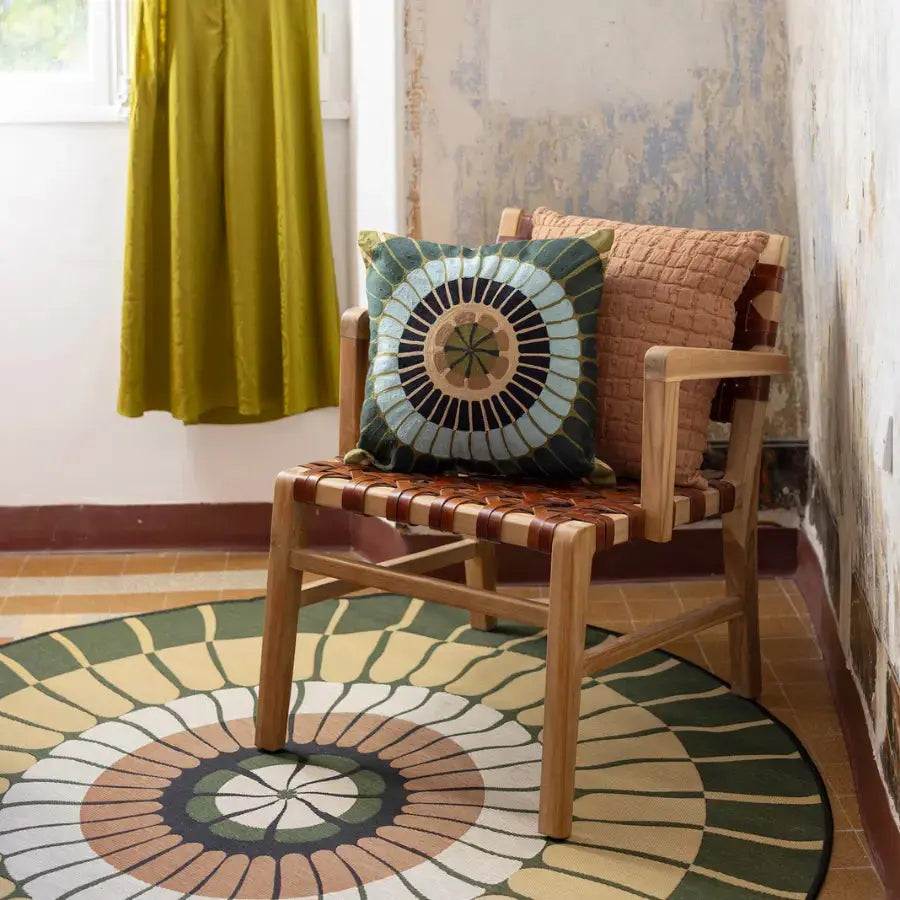 Tapis extérieur Zeno Cèdre - Rond 160 ou 200 cm Vivaraise