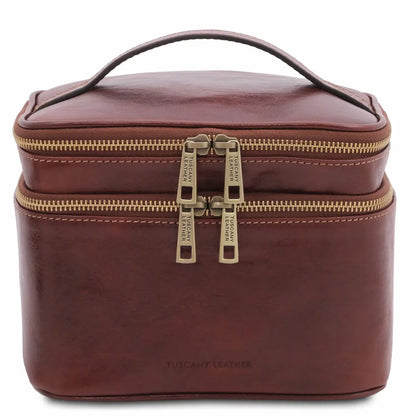 Trousse de Toilette en Cuir - Eliot TL142045 - marron - Tuscany Leather