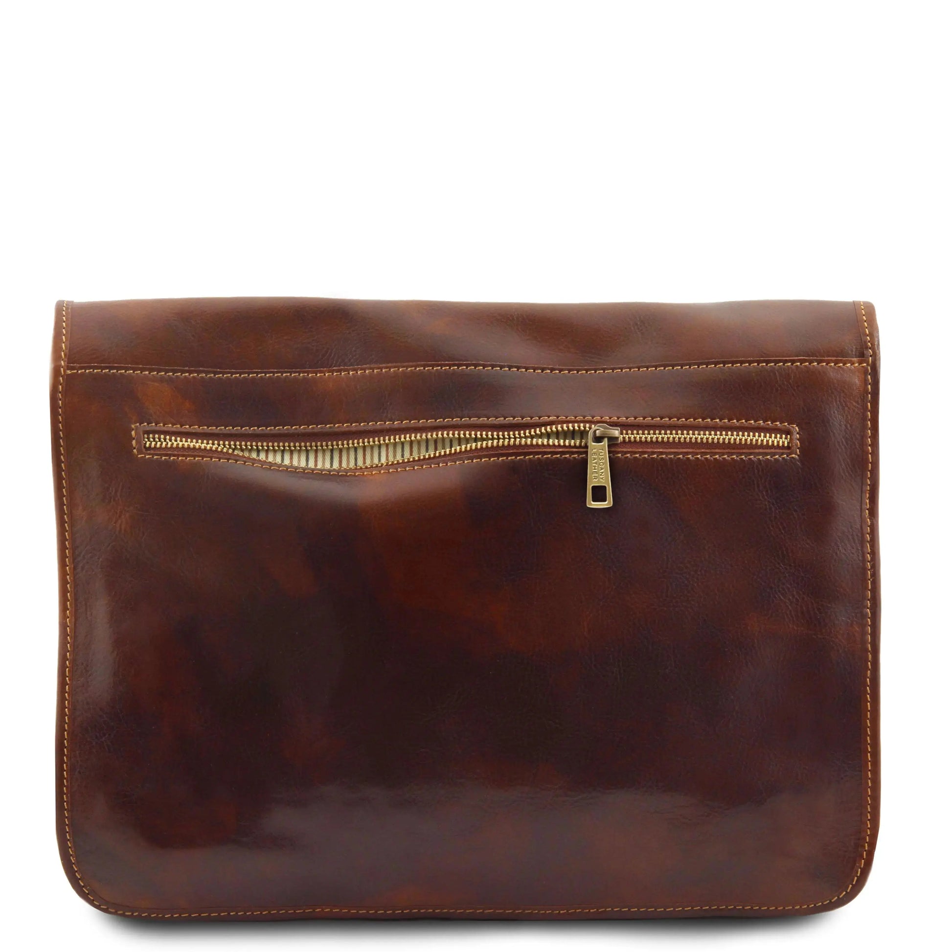 besace cuir homme messenger double tl90475 - marron - Tuscany Leather