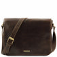 besace cuir homme messenger double tl90475 - marron foncé - Tuscany Leather
