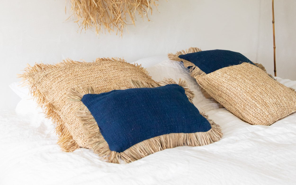 Housse Coussin Bleu 30x50 St Tropez Bazar Bizar