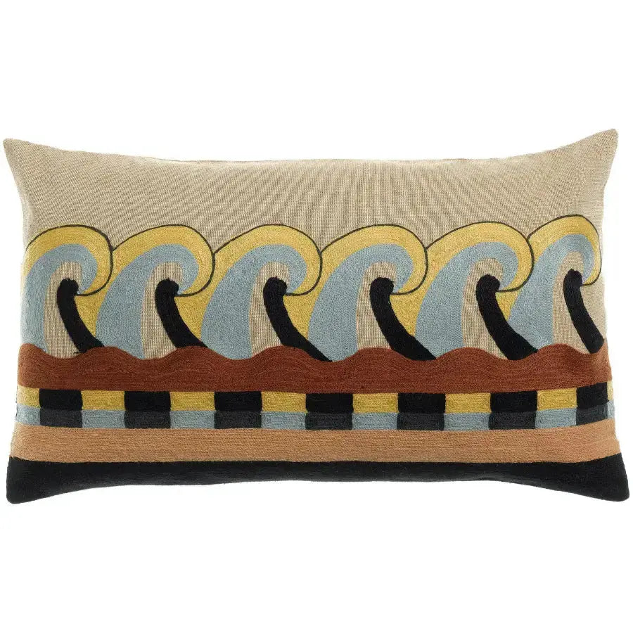 Coussin brodé Adria Multicolore - 30x50 cm - Vivaraise
