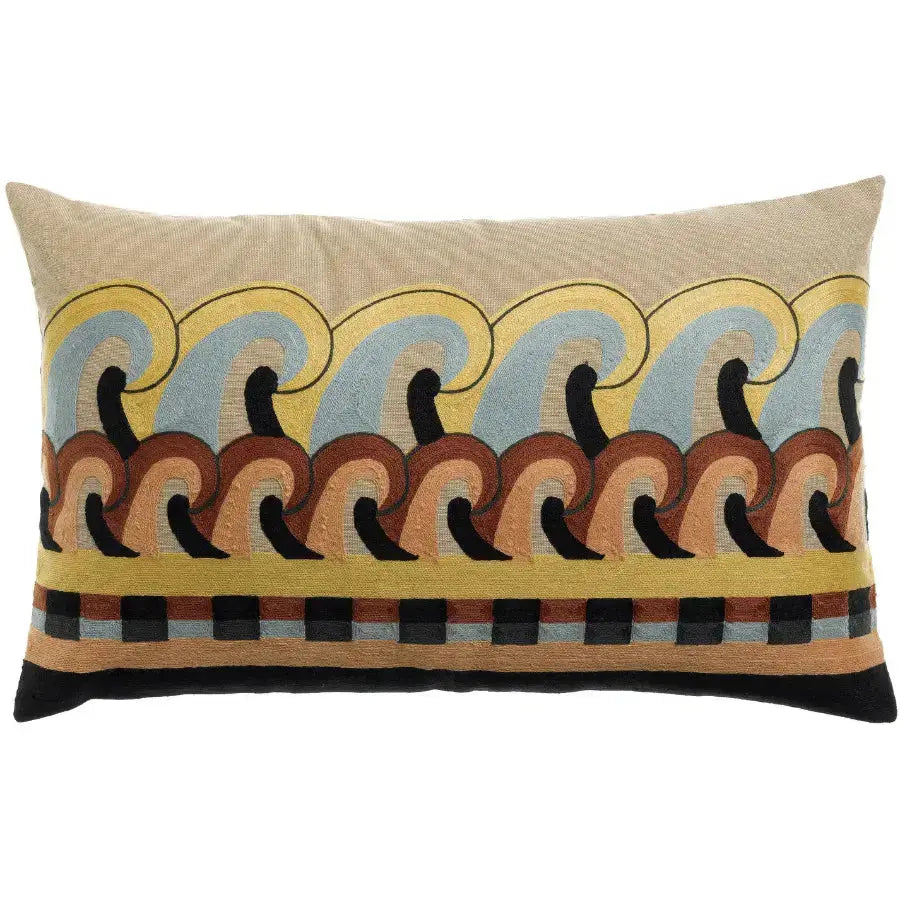 Coussin brodé Adria Multicolore - 40x65 cm - Vivaraise