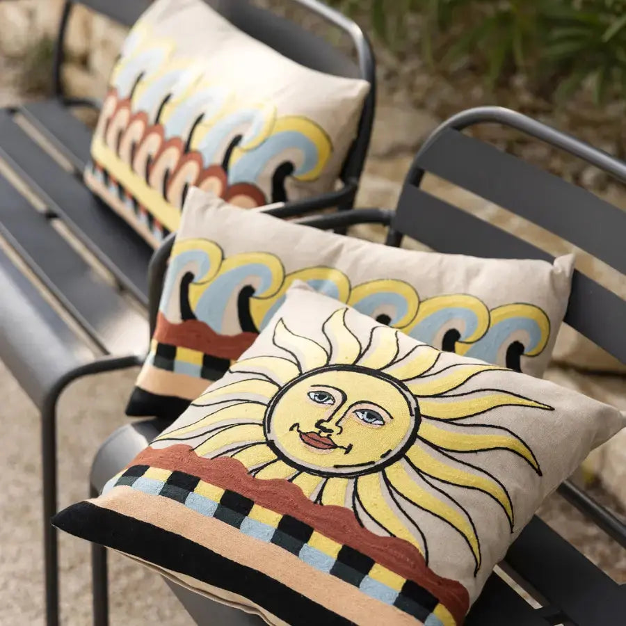 Coussin brodé Adria Multicolore Vivaraise