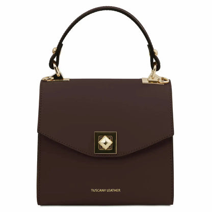 sac à main en cuir marron foncé tl bag tl142203 Tuscany Leather