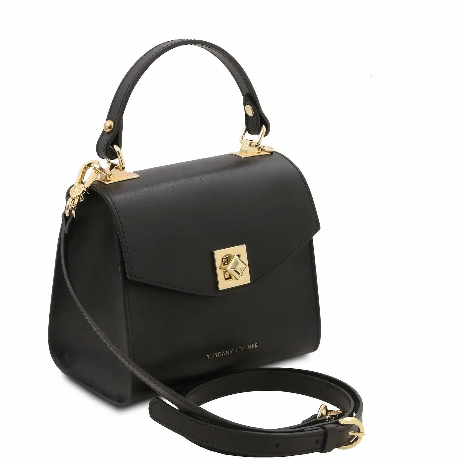 sac à main en cuir noir avec bandoulière tl bag tl142203 Tuscany Leather