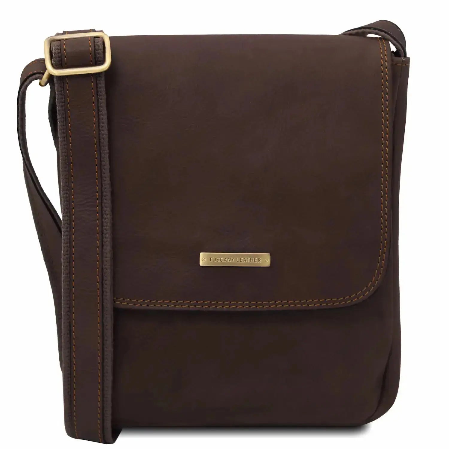 sac bandoulière en cuir homme marron foncé - john tl141408 - Tuscany Leather