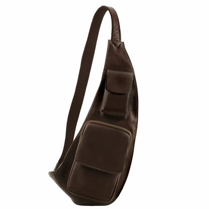 sac bandoulière en cuir homme marron foncé - tl141352 Tuscany Leather