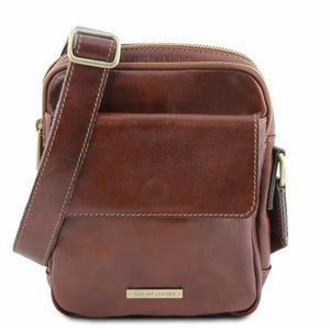 sac bandoulière en cuir homme marron - larry tl141915 Tuscany Leather