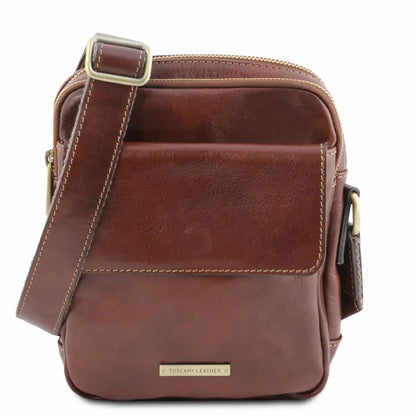sac bandoulière en cuir homme marron - larry tl141915 Tuscany Leather