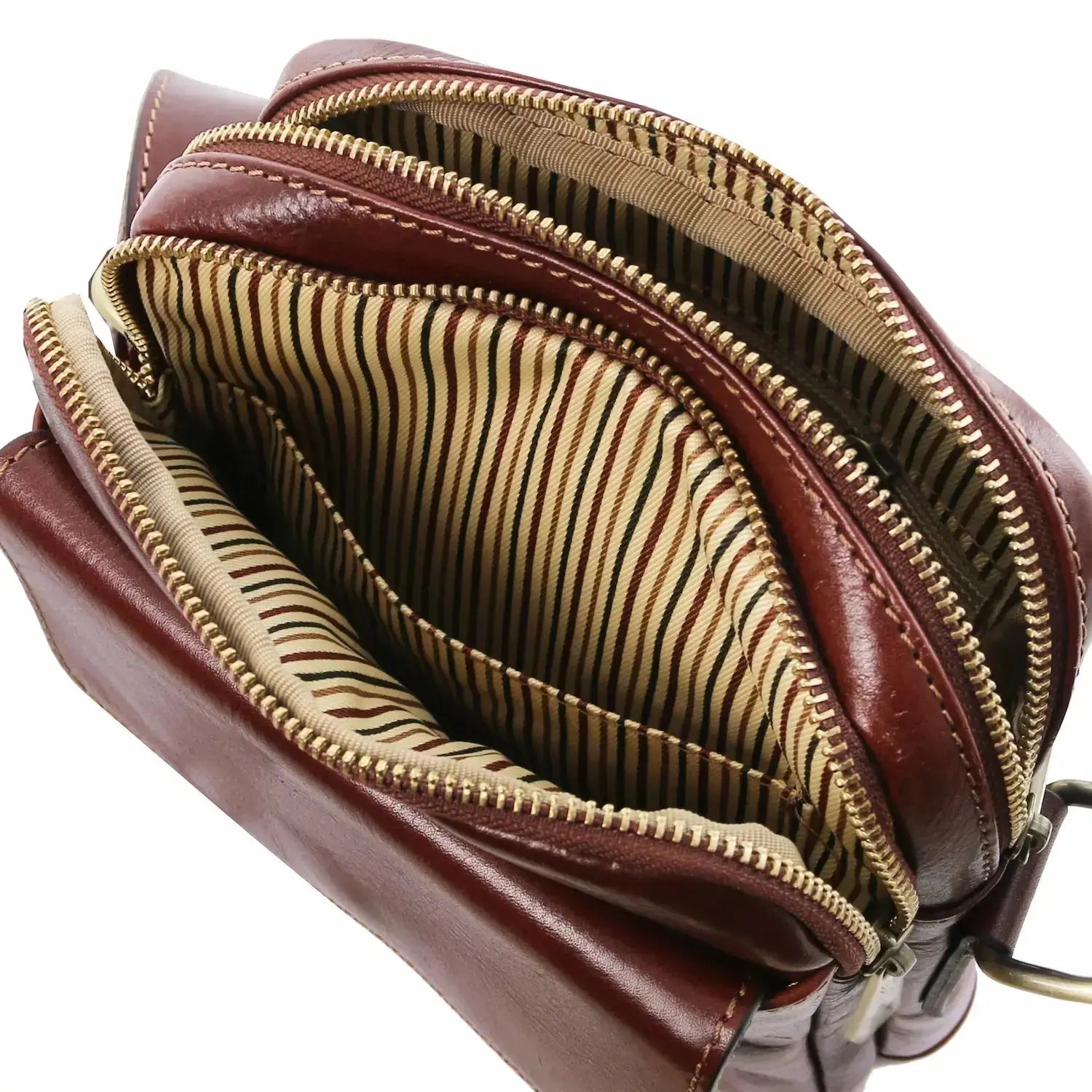 sac bandoulière en cuir homme marron - larry tl141915 Tuscany Leather